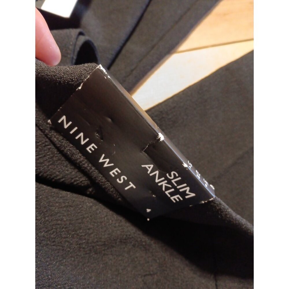 Nine West Womens 4 Slim Ankle High Rise Dress Pants Black Tie Sash Waist NWT $79 - Picture 7 of 7